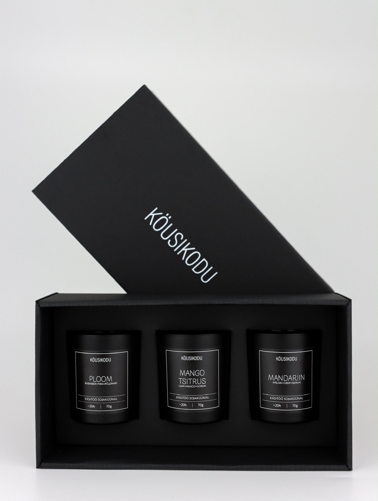 Lõhnaküünalde kinkekomplekt Must