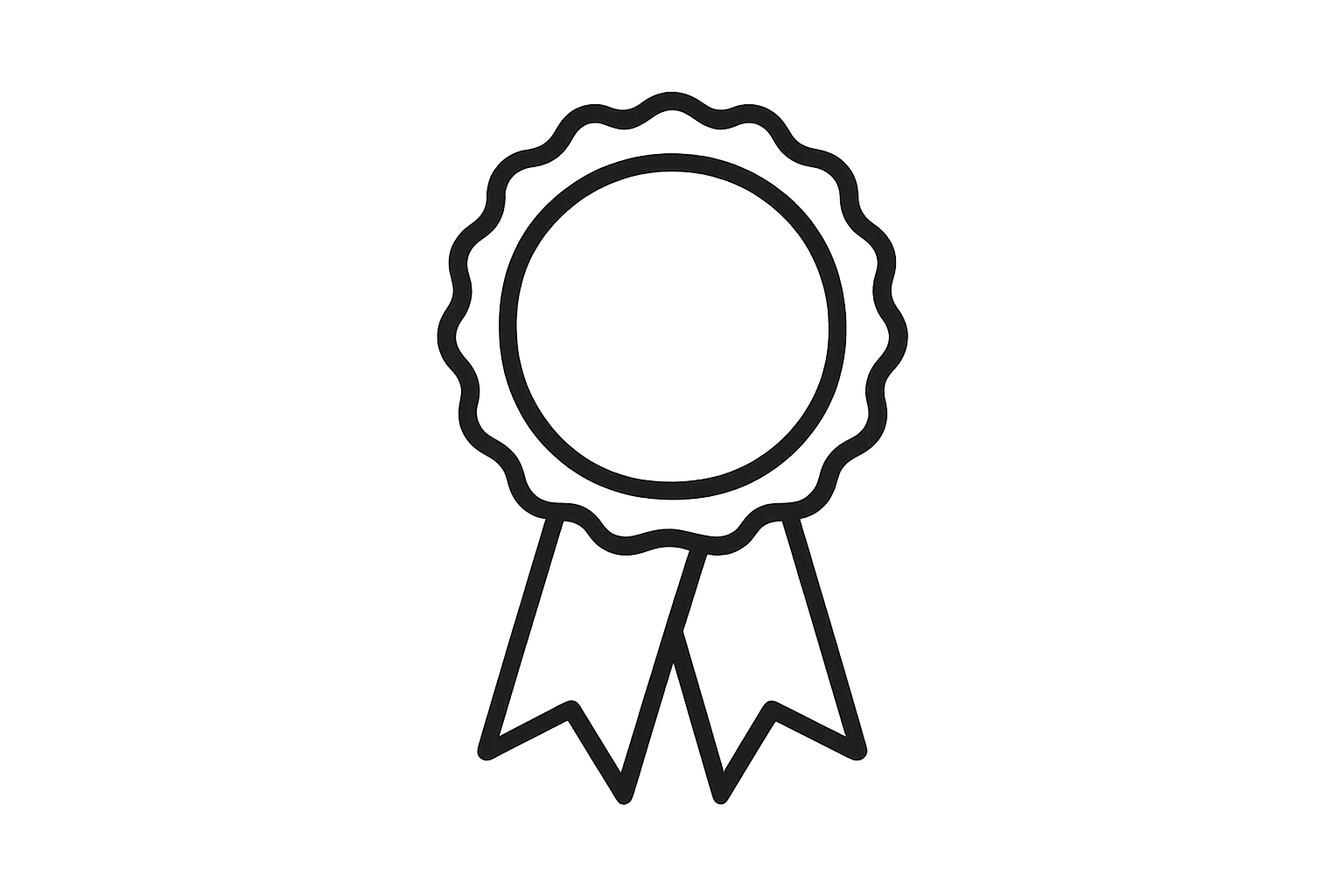 MAKE BLACKAND WHITE ICON OF RIBBON SHOWING QUALITY