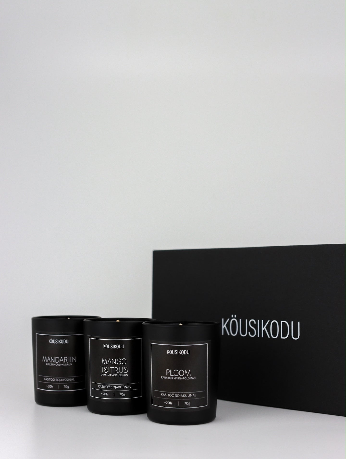 Lõhnaküünalde kinkekomplekt Must