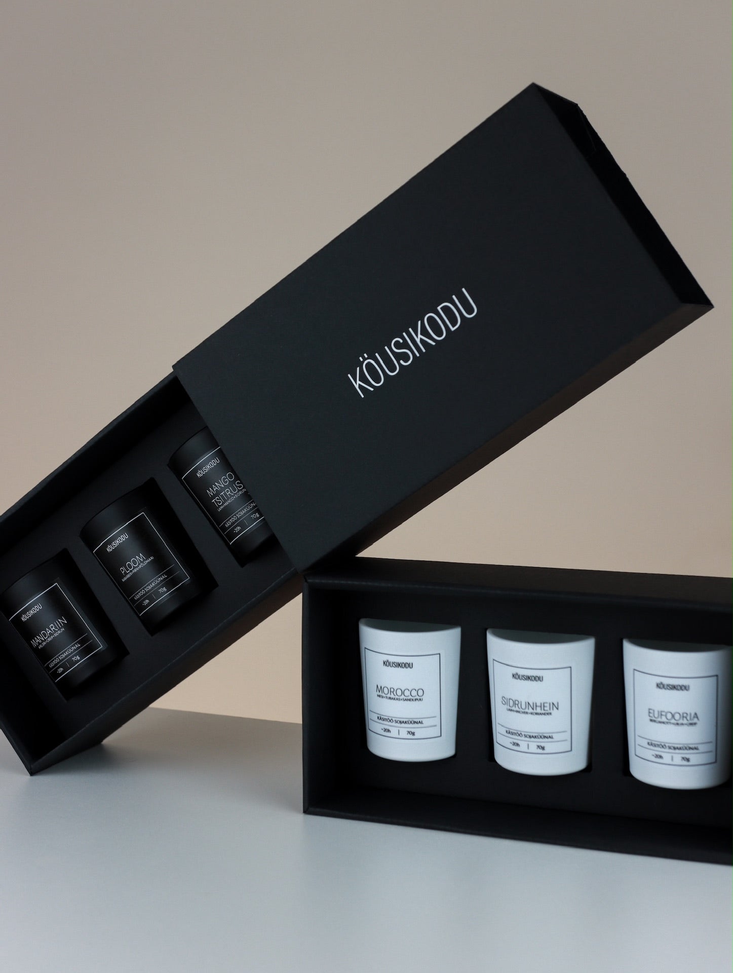 Lõhnaküünalde kinkekomplekt Valge