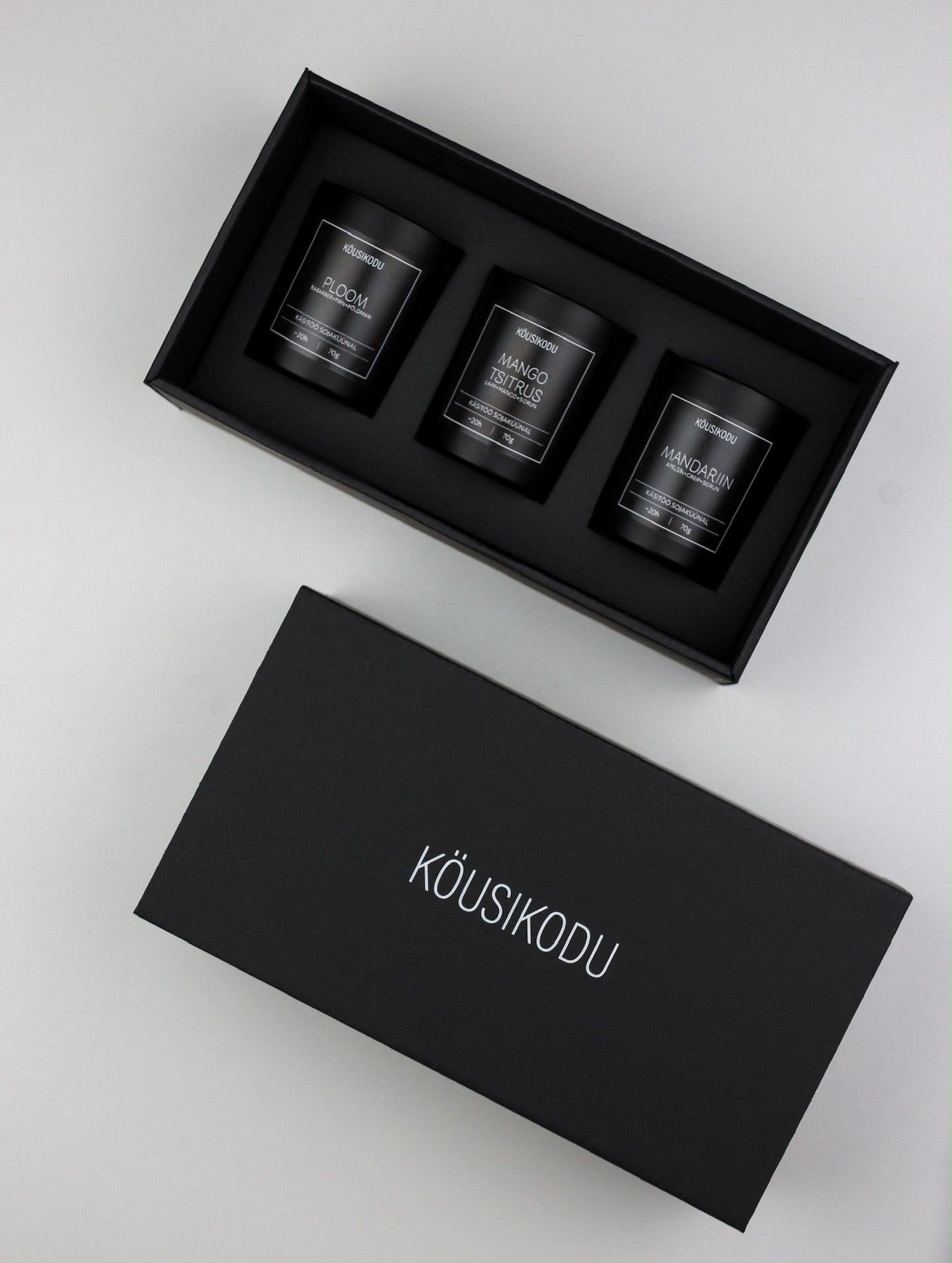 Lõhnaküünalde kinkekomplekt Must